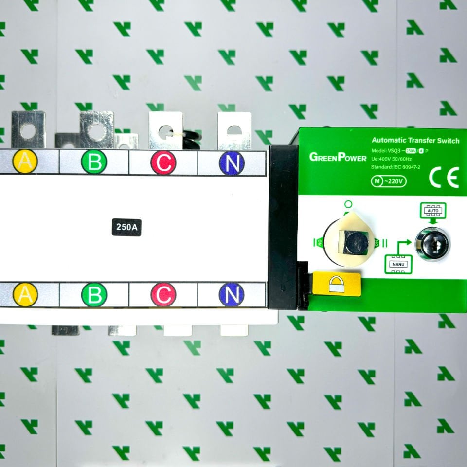 250A ATS GREEN POWER 4 KUTUP AUTOMATIC TRANSFER SWITCH
