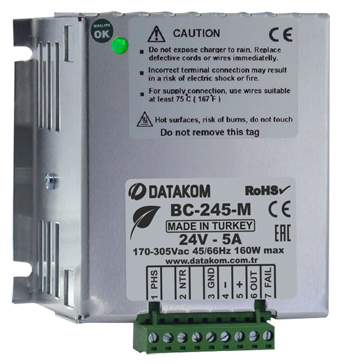 DATAKOM BC245-M Akü Şarj Cihazı Metal Kasa