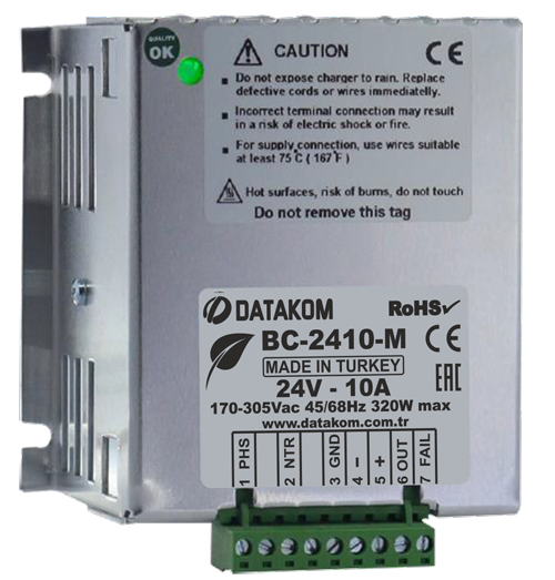 DATAKOM BC2410-M Akü Şarj Cihazı Metal Kasa