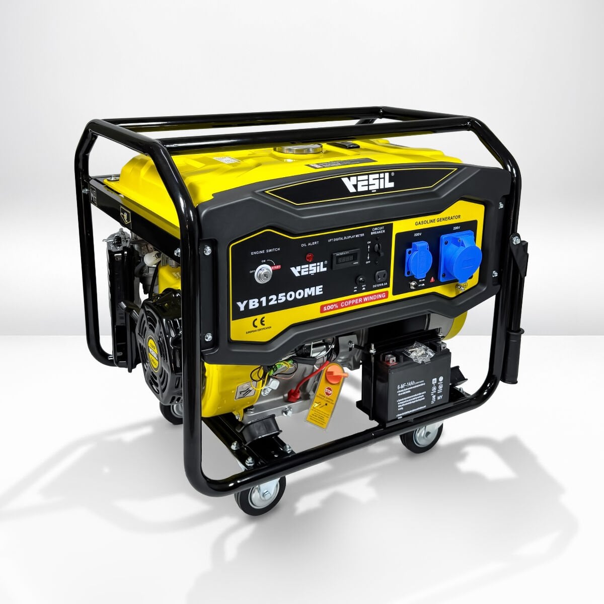 YB12500ME PORTATİF BENZİNLİ JENERATÖR - 12.5 KVA MONOPHASE - Monofaze