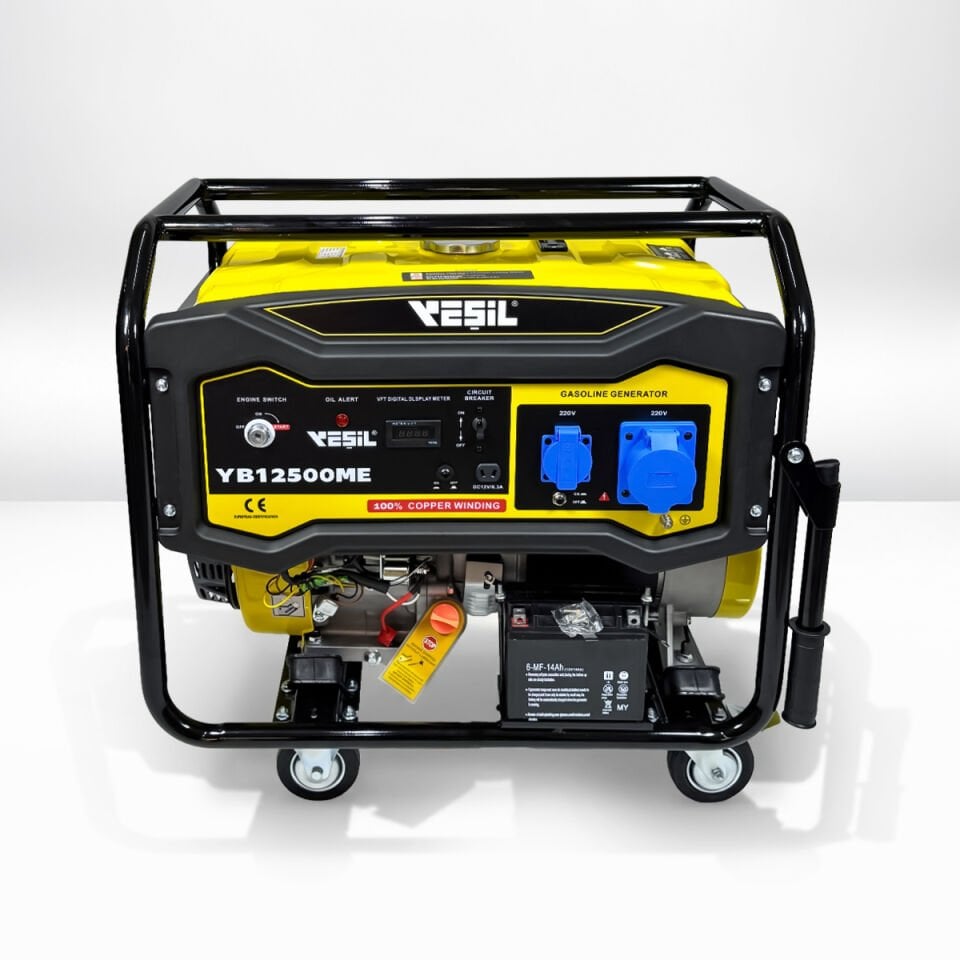 YB12500ME PORTATİF BENZİNLİ JENERATÖR - 12.5 KVA MONOPHASE - Monofaze